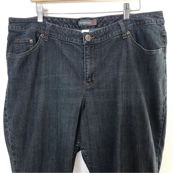 Venezia Womens Stretch Bootcut Jeans Blue Dark Wash Denim Size 5 Petite (22) - Picture 3 of 16